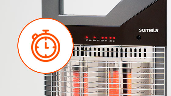 Timer de apagado con la Estufa de Carbono EcoHeat Control de Somela